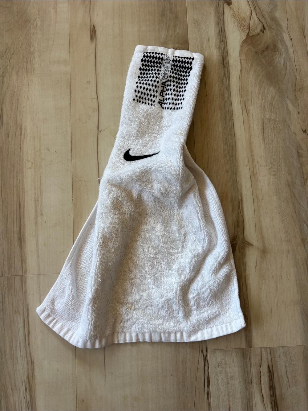 Nike White Towel with Black Swoosh Logo